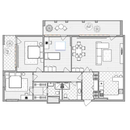 Планировка: Евродвухкомнатная квартира, 61,6 м², Edicon Bosforus