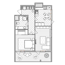 Планировка: Двухкомнатная квартира, 72 м², Edicon Bosforus