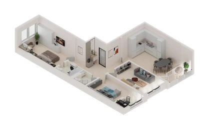 Планировка просторной квартиры Moinaco Riviera