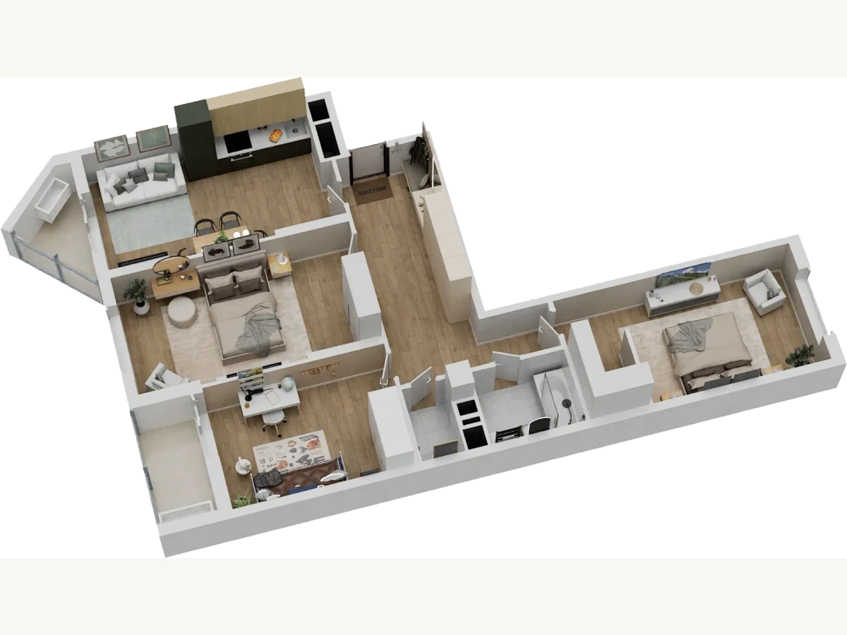 Планировка: Однокомнатная квартира, 42 м², ЖК «Приморье»