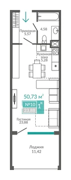 Планировка однокомнатного апартамента